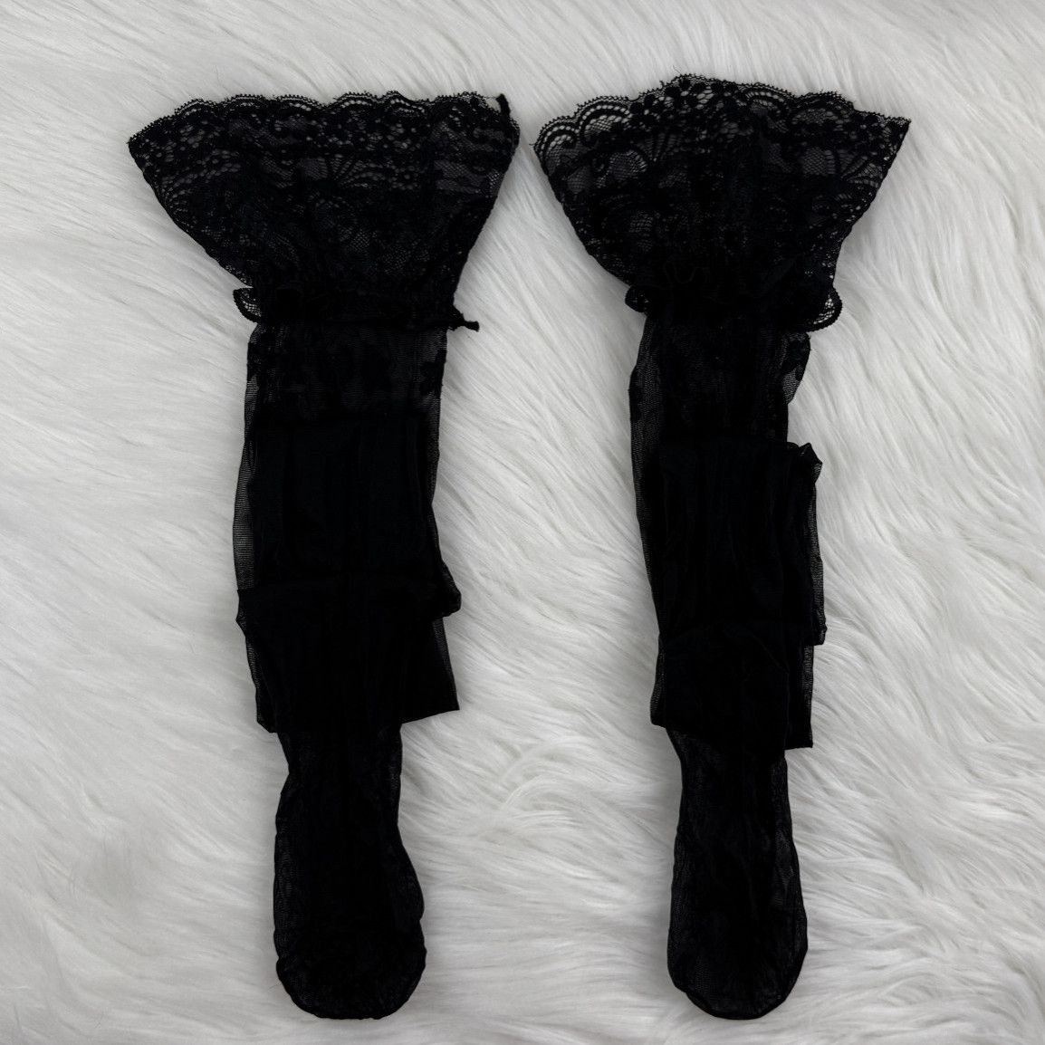 Flower Black Stockings