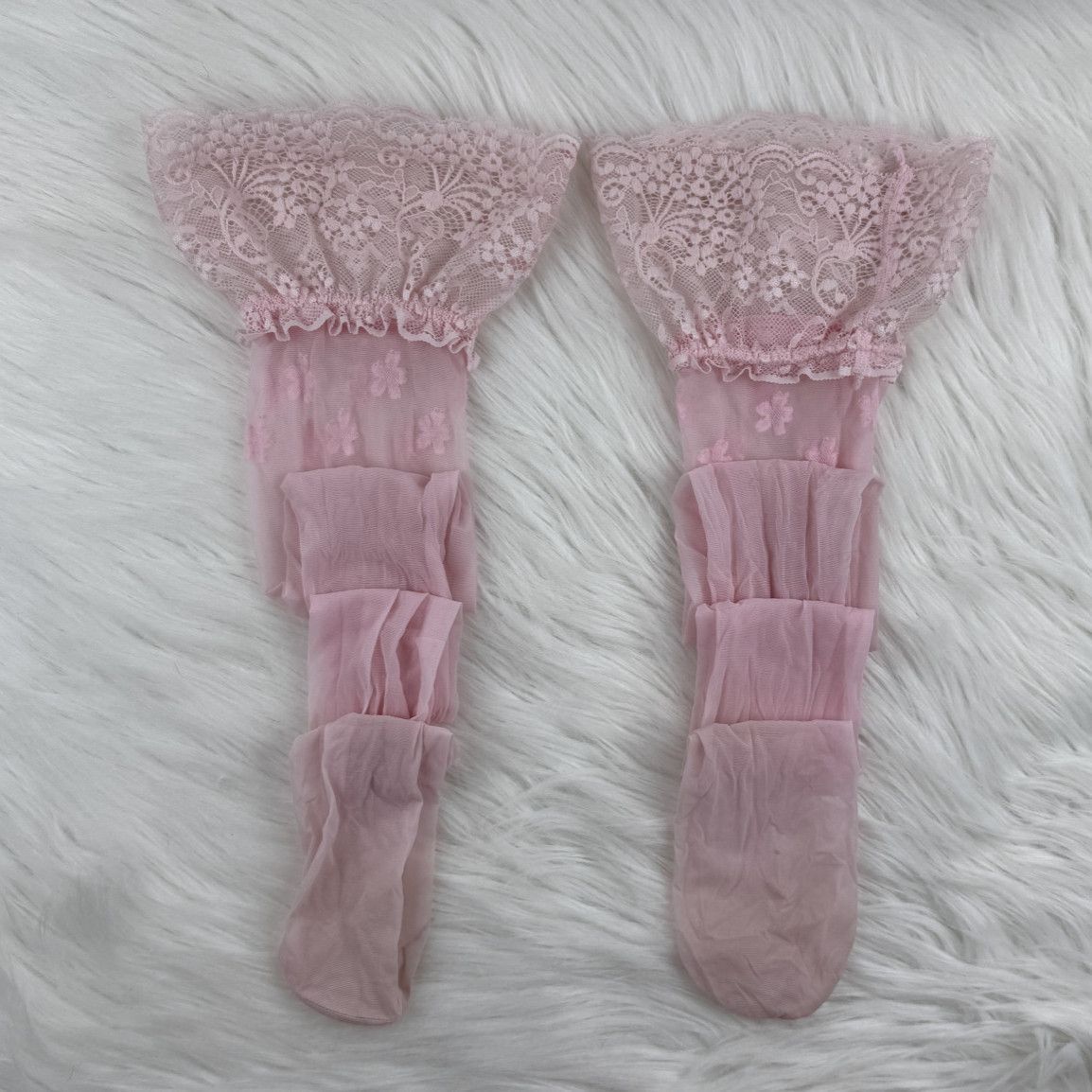 Pink Flower Stockings