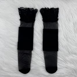 Black Stockings with Lacy Elastic
