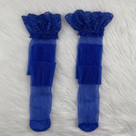 Blue Stockings with Lacy Elastic