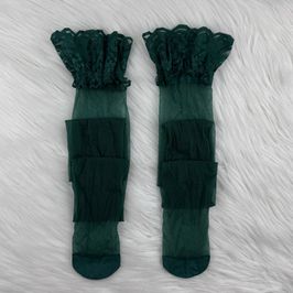 Green Stockings with Lacy Elastic