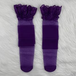 Purple Stockings with Lacy Elastic