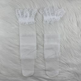 White Stockings with Lacy Elastic