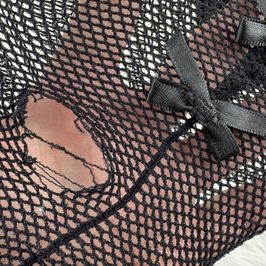 Fishnet Tights with Bows