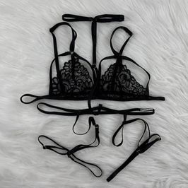 Stripy Lacy Set