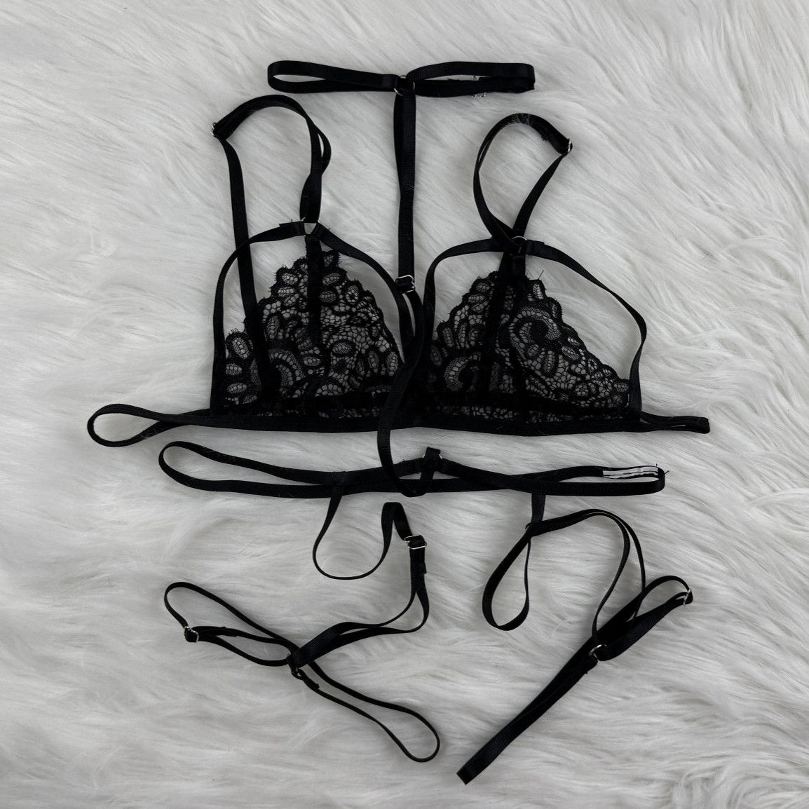 Stripy Lacy Set