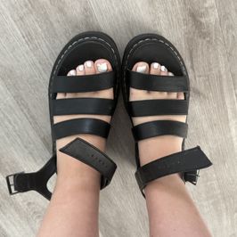 very worn platform sandals