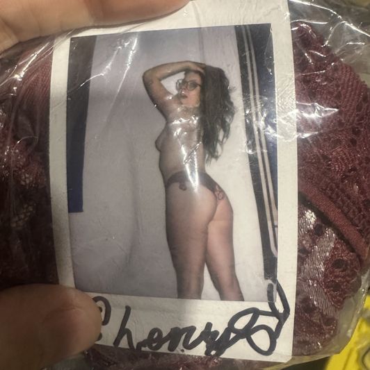 Maroon Lace Panty Slut Sunrae_Fae Polaroid
