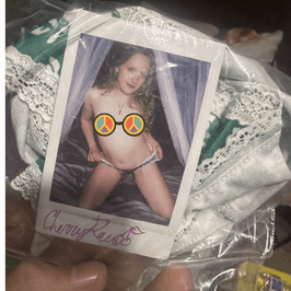 Signed Sunrae_Fae Green Floral Lace Panty Polaroid Bundle