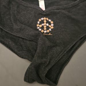Black peace panties