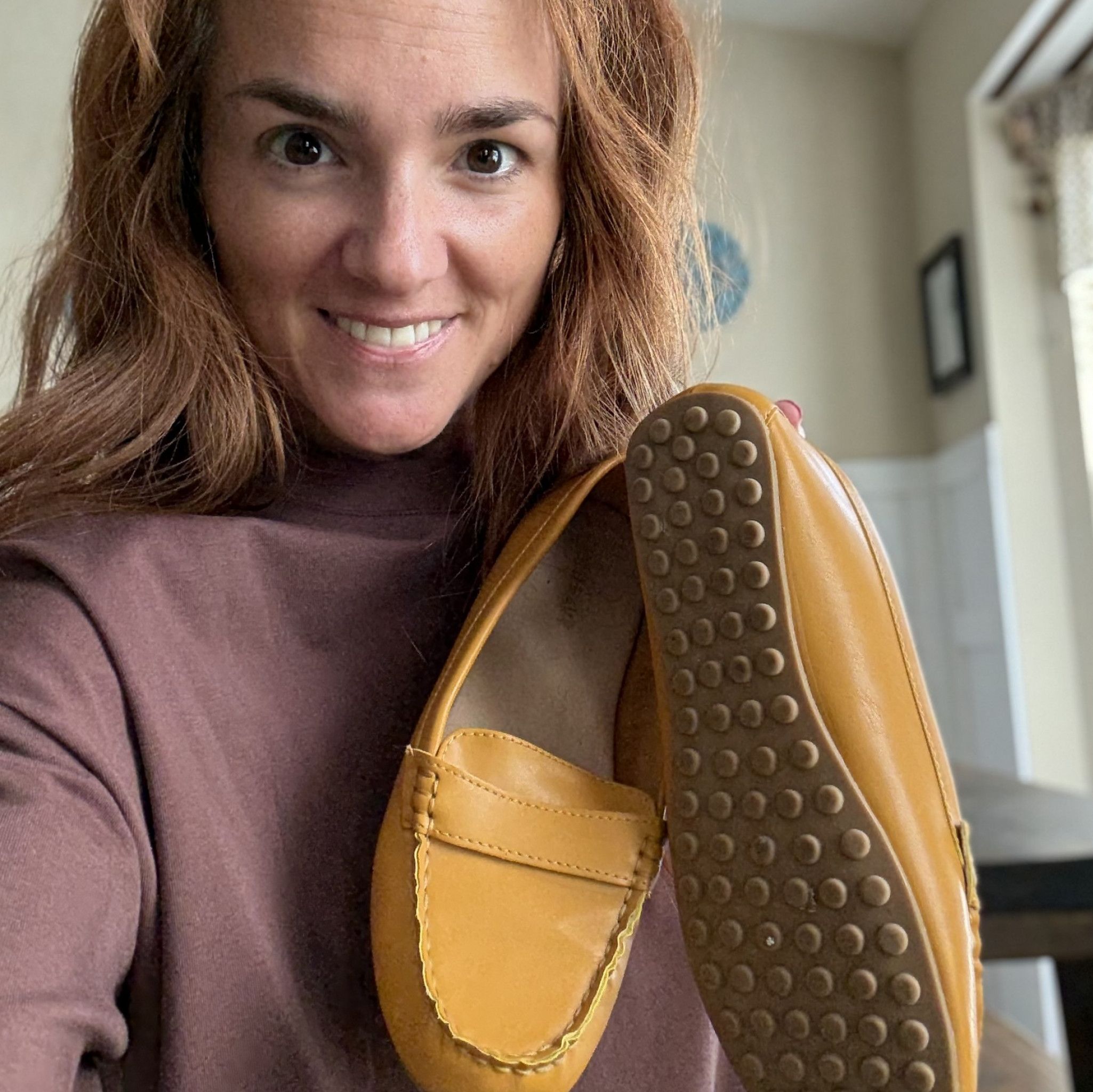 Faux leather flats