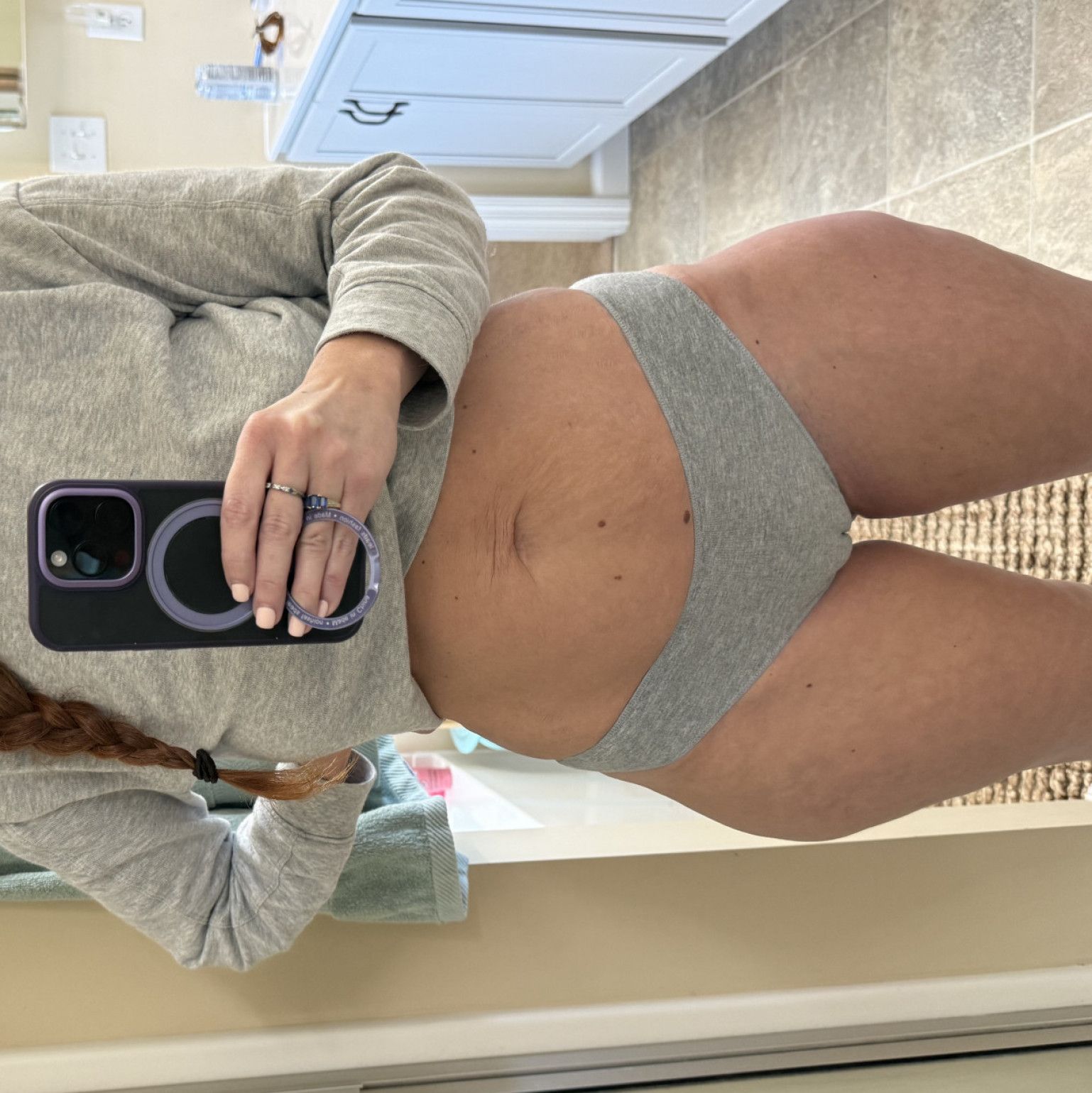 Gray cotton granny panties