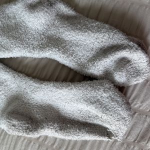 White fuzzy socks