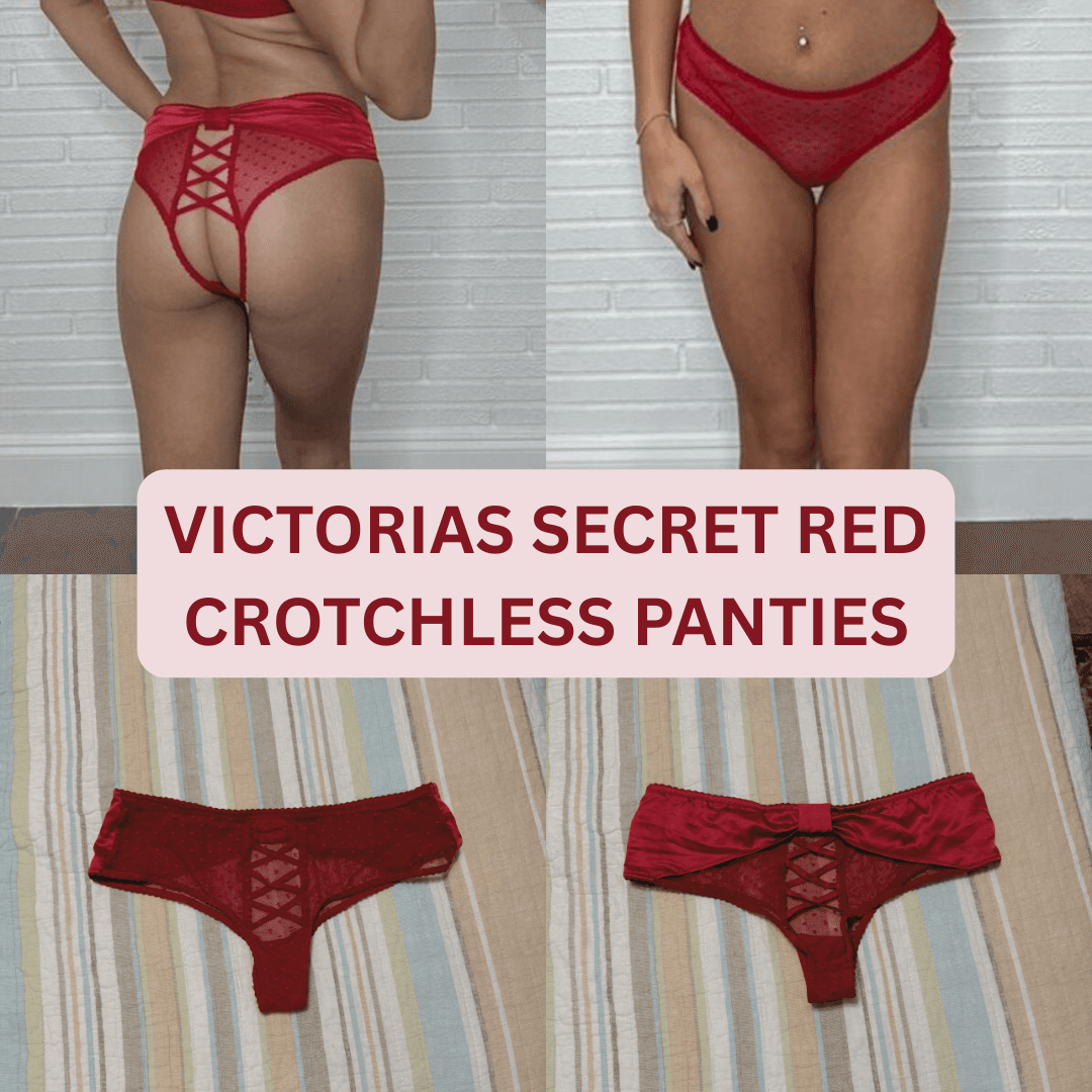 Red crotchless Victoria secret panties