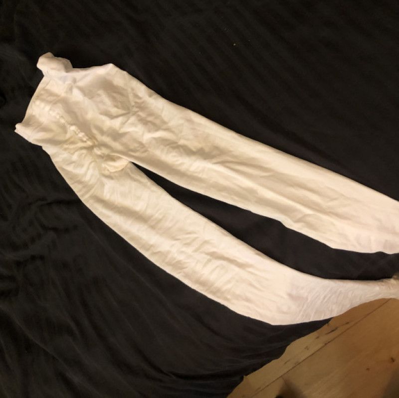 Worn white pantyhose