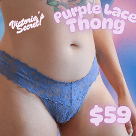 Worn Victorias Secret Purple Lace Panties