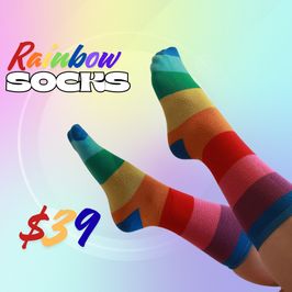 Worn Super Soft Rainbow Socks