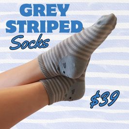 Grey Striped Socks