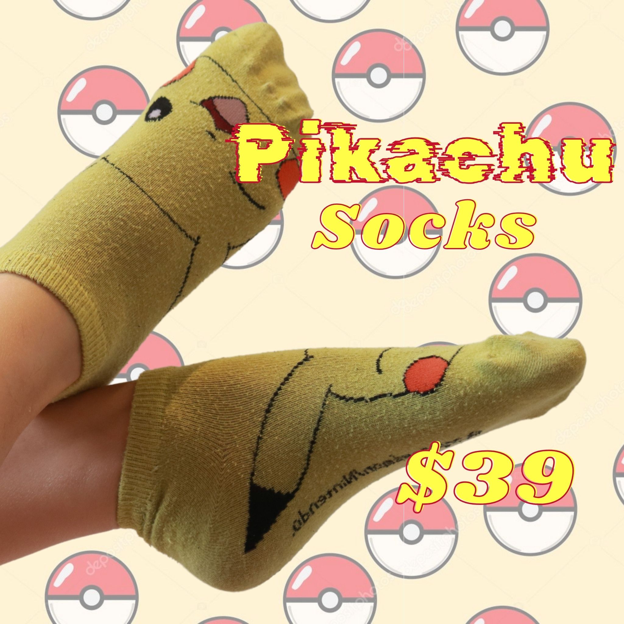 Worn Pikachu Pokémon Socks