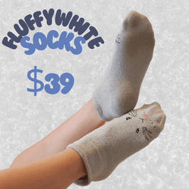 Fluffy White Socks