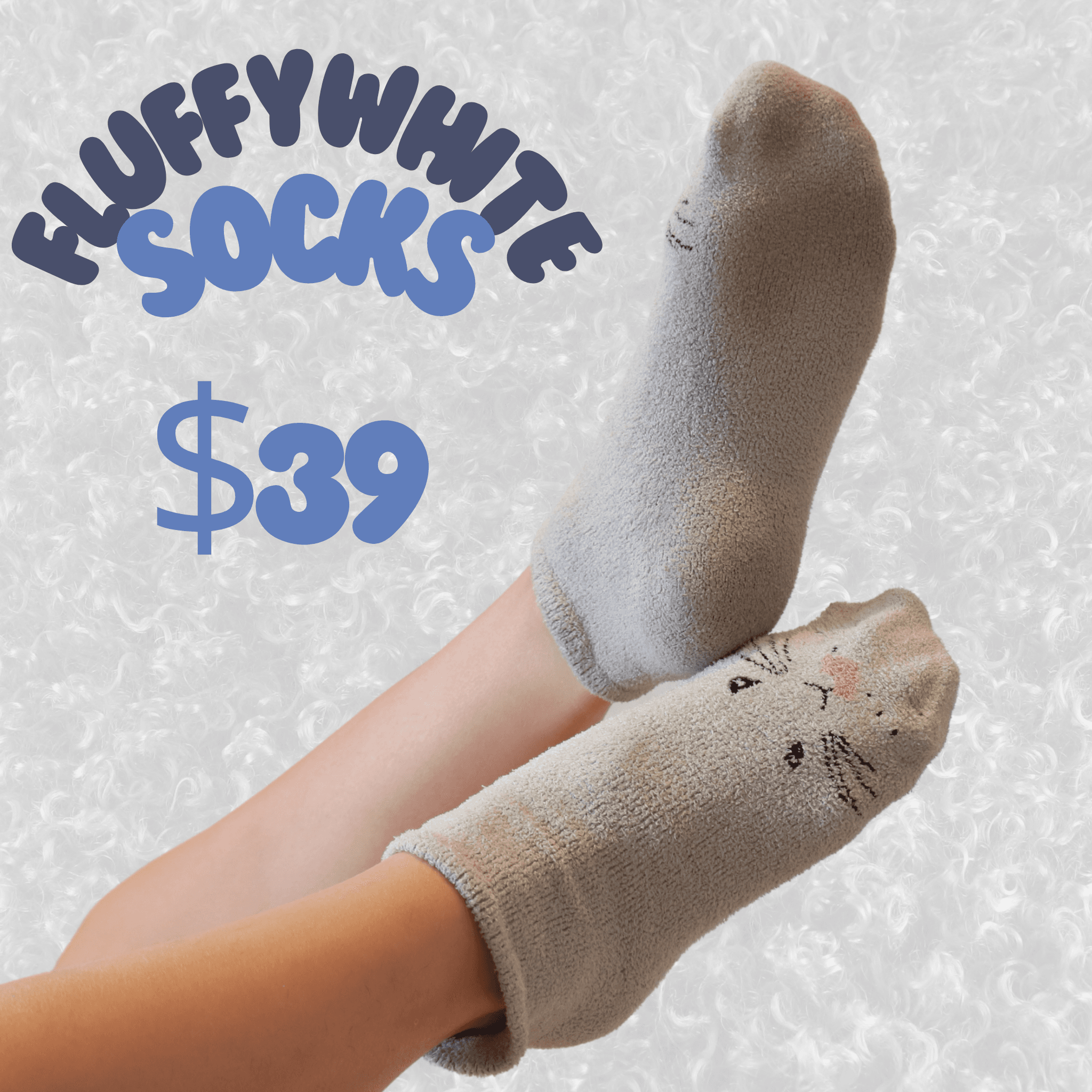 Fluffy White Socks