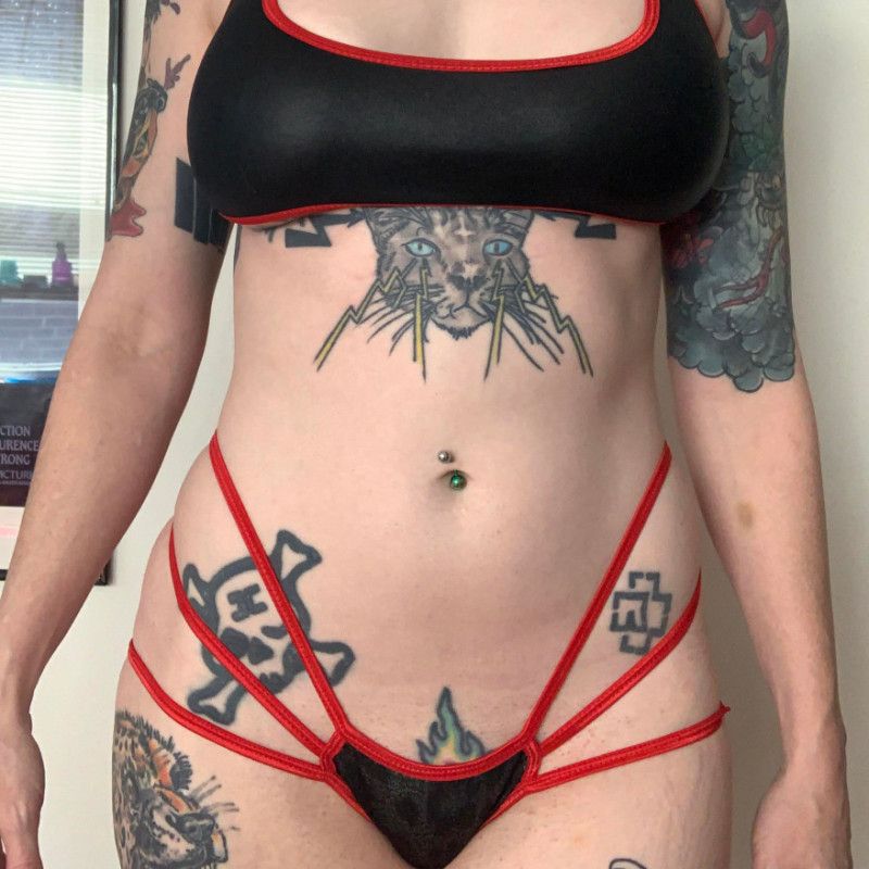 Red and Black Stripper Set