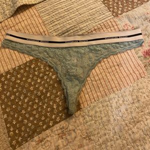 Victoria Secret Lace Light Blue Thong