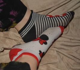 Mismatched minnie mouse socks
