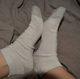 Dirty white Hanes gym socks