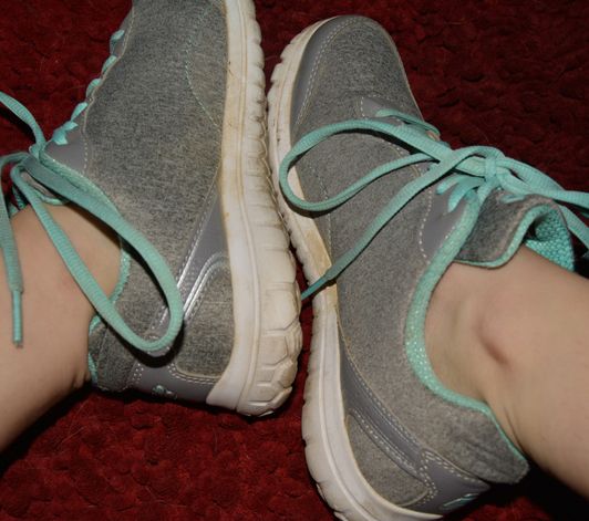 Very cute worn running shoes