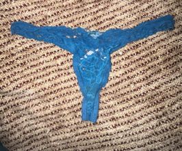 Absolutely Destroyed Blue Lace Thong