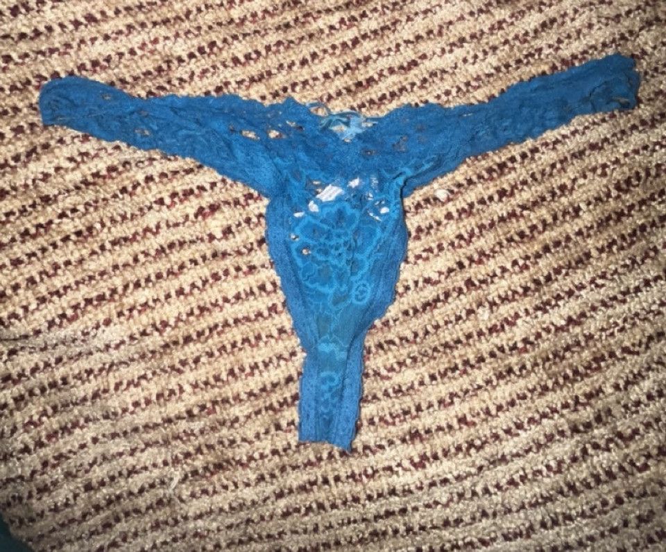 Absolutely Destroyed Blue Lace Thong