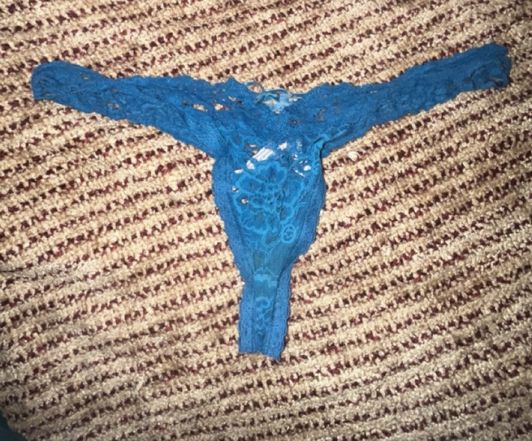Absolutely Destroyed Blue Lace Thong