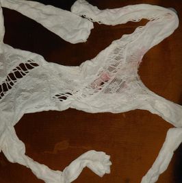 A beautiful white fullbody mesh bodysuit