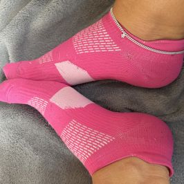 Pink worn socks