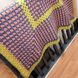 Funky Granny Square Crochet Throw