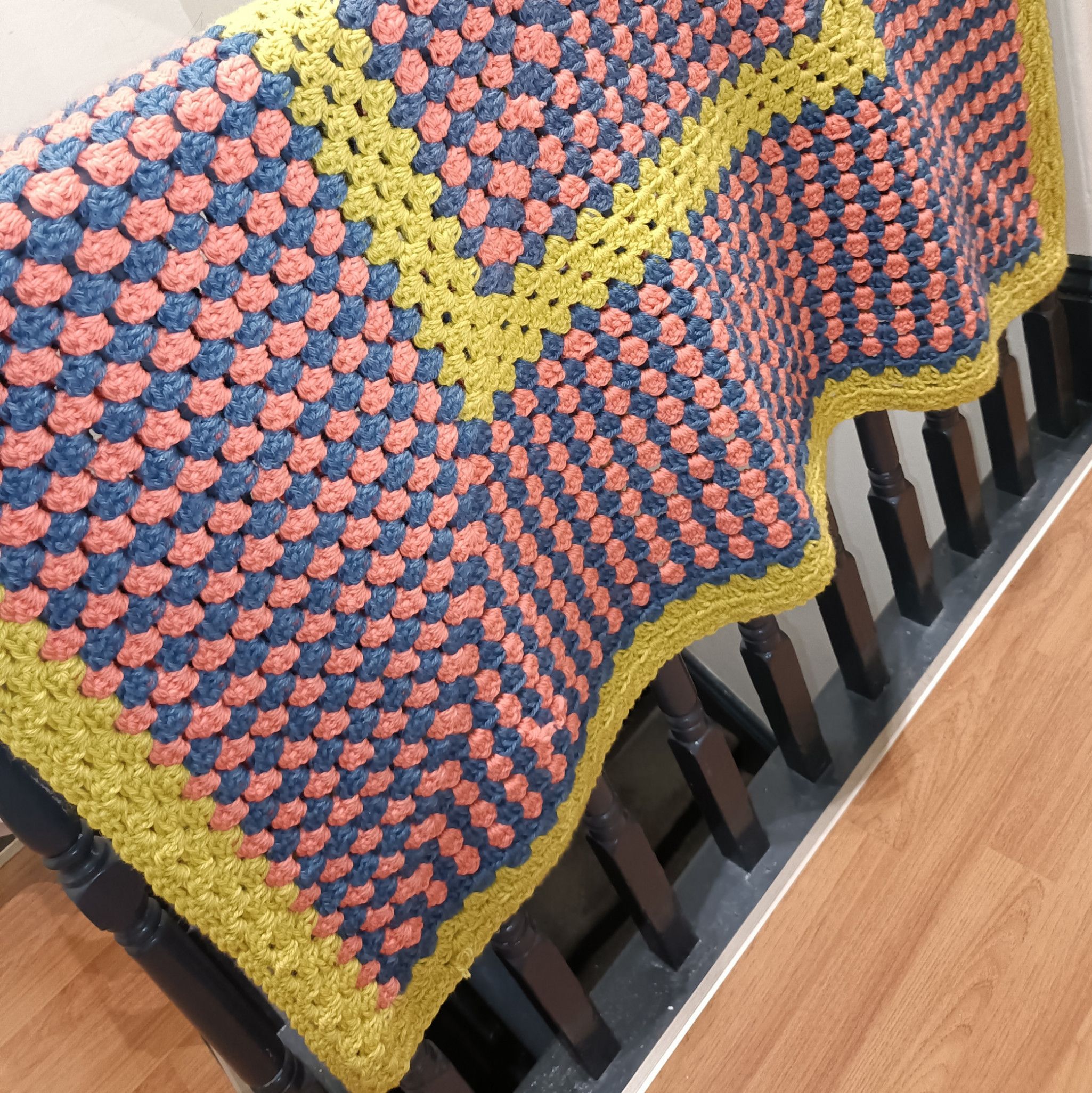 Funky Granny Square Crochet Throw