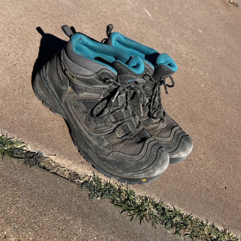 Very worn hiking boots