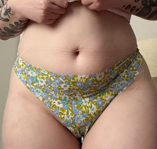 Floral Print Cheeky Thong