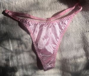pink satin gstring