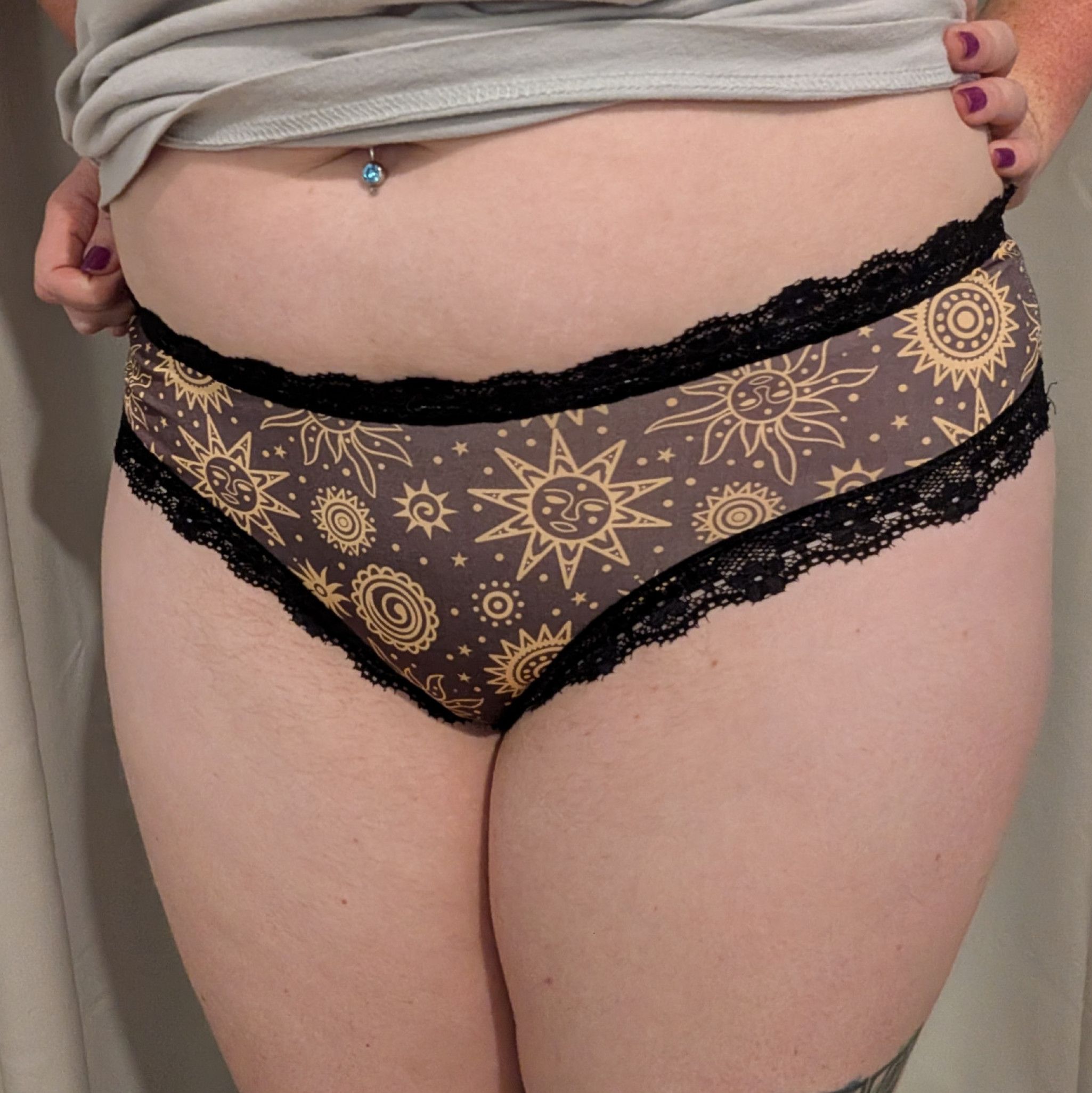 Worn Dirty Sun and Stars Panties