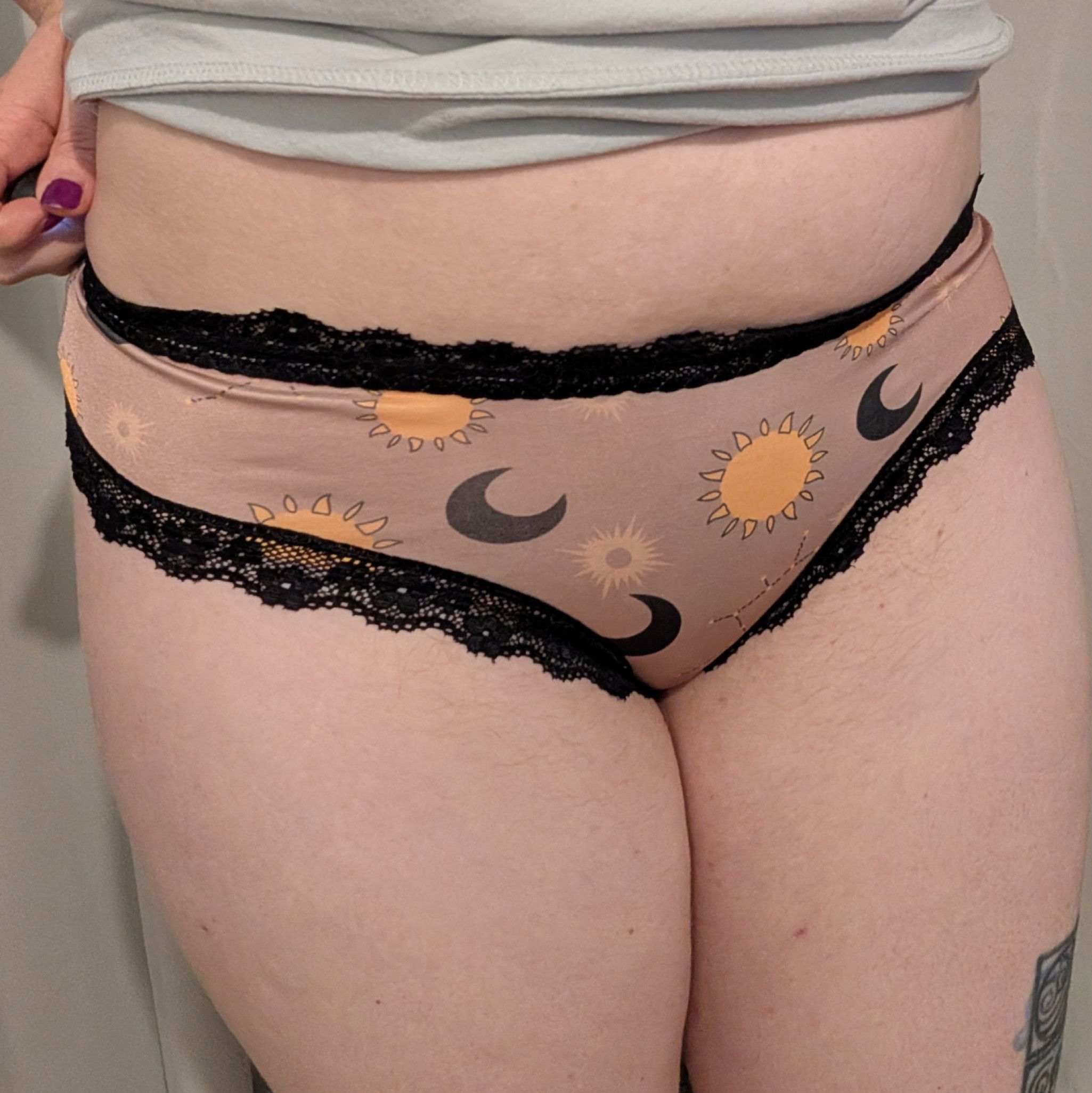 Worn Dirty Soft Sun and Moon Panties