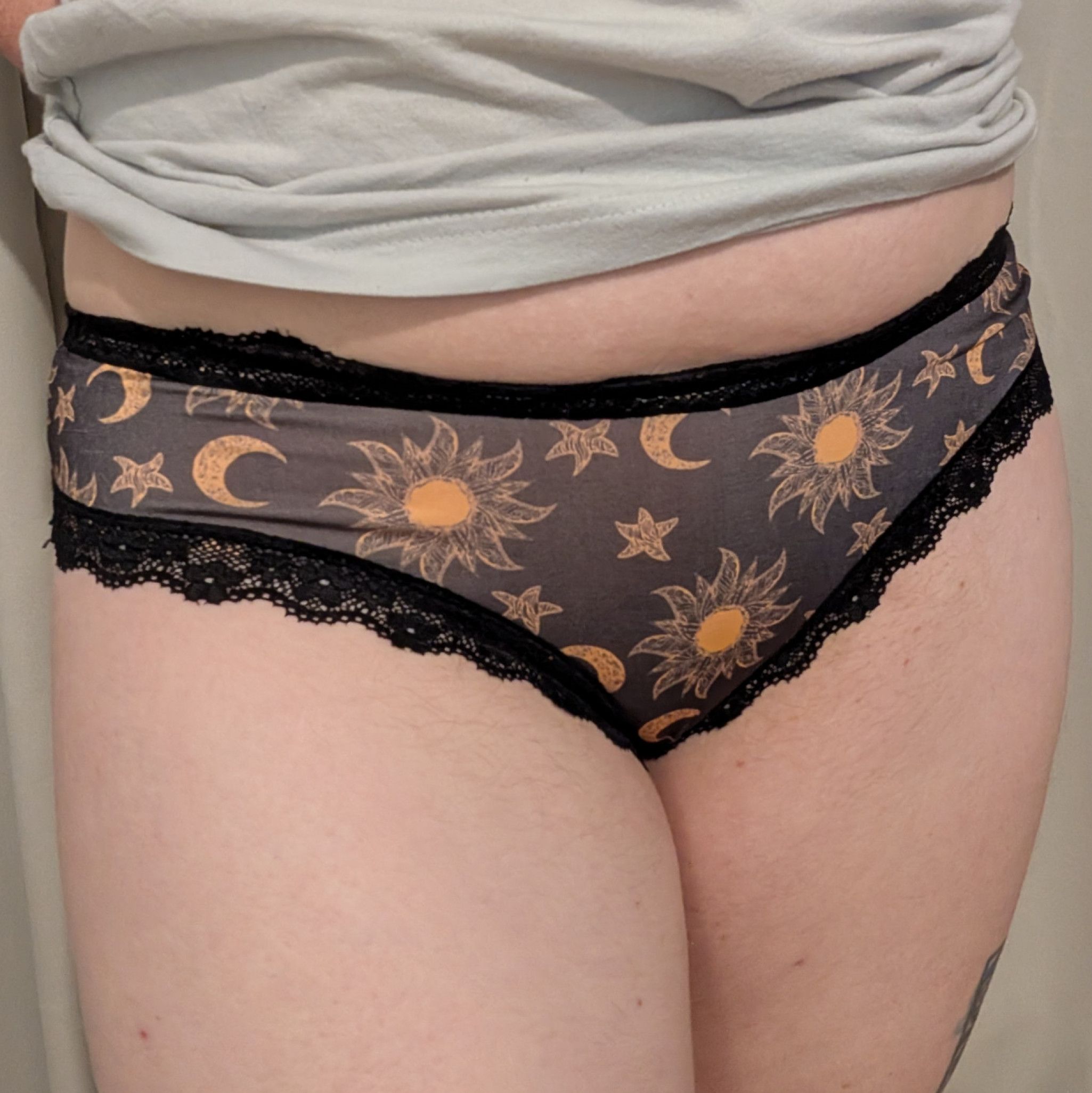 Dirty Worn Sun and Moon Panties