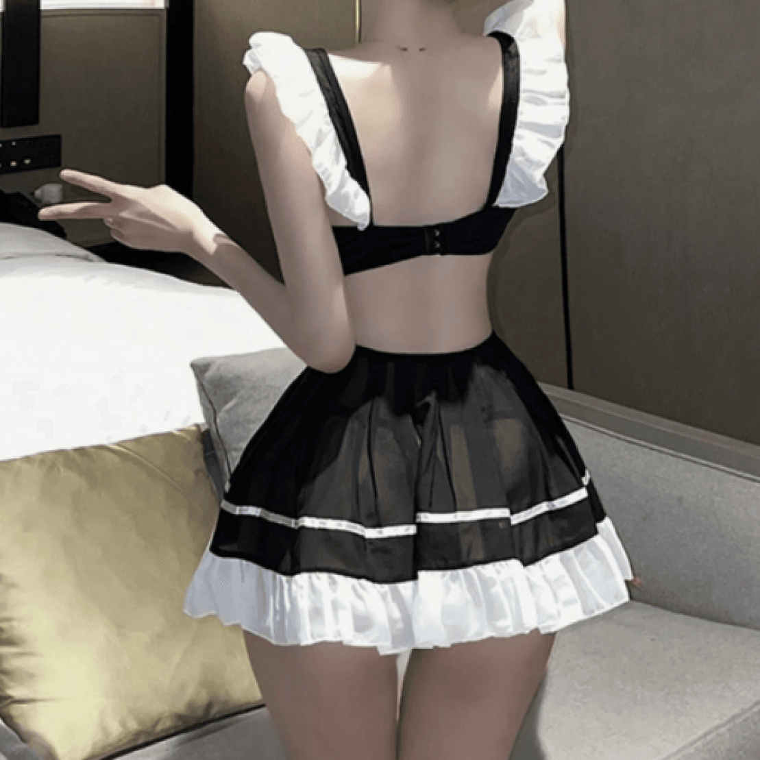 Naughty Maid Roleplay Lingerie with Headband
