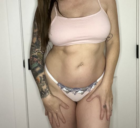 Blue flower thong