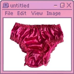 PINK SATIN PANTIES WITH LACE