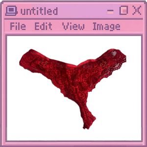 SMELLING RED LACE PANTIES