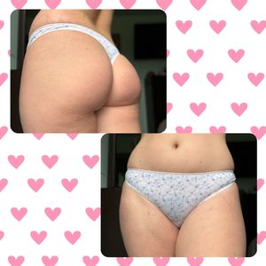White and Gray Flower Panties