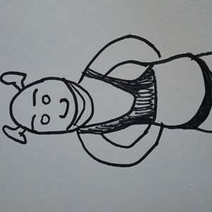 A drawing of shrek