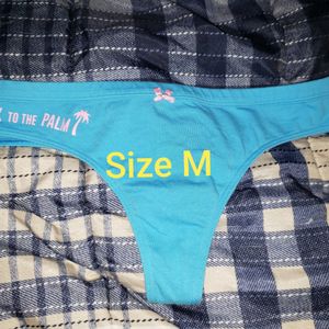 Cotton Teal Thong Size M